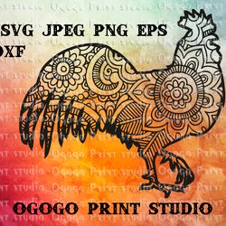 easter svg, rooster svg, zentangle svg, mandala svg, cricut