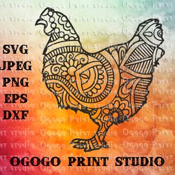 Chicken svg, Easter svg, Zentangle SVG, Mandala svg, Cricut, Handmade