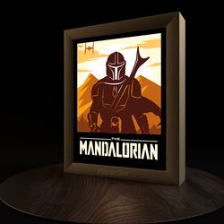 The Mandalorian Light box Template, Paper Cut Template Light Box, DIY
