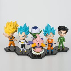 6pcs Set Dragon Ball Z Super Saiyan Son Goku Vetega Gotenks Cake Topper Mini