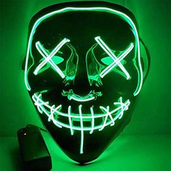 L.E.D Halloween Costume Mask Glow In Dark