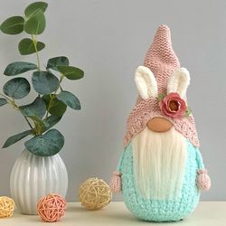 Spring Easer gnome, Easter decoration, Plush gnome