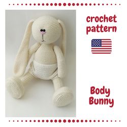Pattern PDF Bunny, Toy beginner crochet, easy crochet bunny, amigurumi toy, Rabbit toy crochet