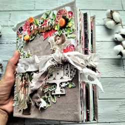 Christmas junk journal for sale December daily Christmas junk journal handmade Santa winter large notebook thick
