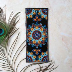 Painted leather bookmark, Personalized bookmark, Beautiful bookmark, Gifts for book lovers, Custom bookmark, Mandala
