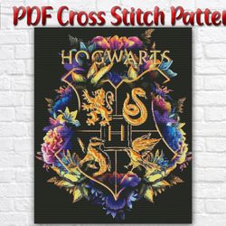 Hogwarts Cross Stitch Pattern / Harry Potter Cross Stitch Pattern / Wizard Cross Stitch Pattern / Magic Wand PDF Chart