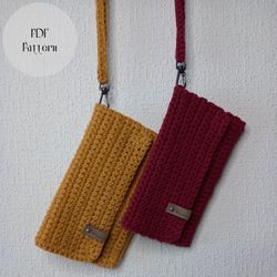 crochet pattern wallet, purse for cards, pdf pattern holder, easy crochet pattern, small handbag crochet pattern