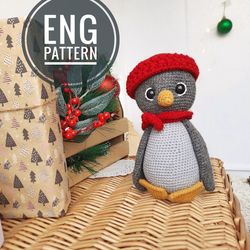 Amigurumi Penguin crochet pattern. Amigurumi bird crochet pattern. Christmas crochet pattern