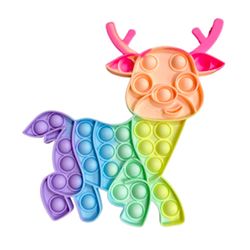rainbow style baby deer for christmas pop it fidget toy for kids