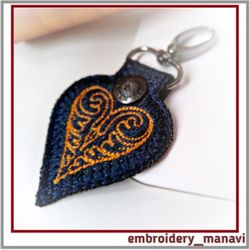 In the hoop Keychain embroidery design quilt 2,98x3