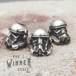 Stormtrooper - Star Wars knife bead - paracord lanyard bead - made of solid pewter