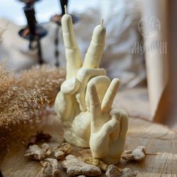 Candle Mold / Resin Mold / Soap Mold : “Peace/Hand mold/ candle figures/ gestures”