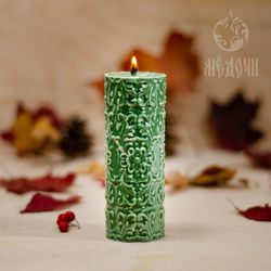 Cylinder With Pattern, Silicone Mold For Candles, Interior Candles