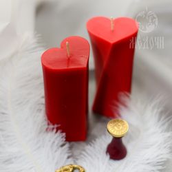 candle mold / resin mold / soap mold : “heart mold-silicone mold-love mold-wedding mold”