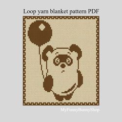 Loop yarn Bear blanket pattern PDF