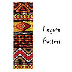 Ethnic Peyote Pattern, African Seed Bead Bracelet, Beading Graph, Beaded Patterns Digital PDF