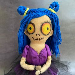 Scary doll . Halloween doll . Creepy doll . Book shelf sitter . Handmade rag doll .