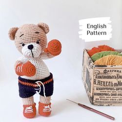 Crochet Pattern bear boxer Amigurumi crochet Pattern boxer bear (English pdf) Diy toy bear