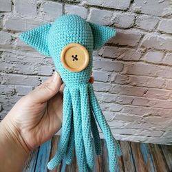 Coraline’s Octopus. One-eyed octopus.plush squid Blue Coraline