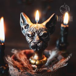 Mold Candles/resin /soap "devil Cat", Witchcraft Magic Candles Cat Mold