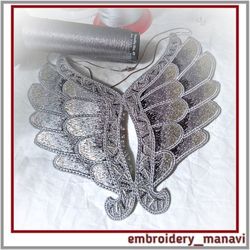 In the hoop embroidery design FSL necklace Wings