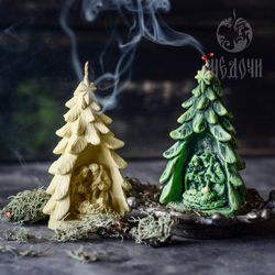 Silicone Mold «christmas", Candle Mold, Beeswax Candle Resin Mold. Gypsum Mold.