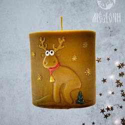 Christmas mold «the deer rudolph», Christmas candles, cylinder candles.