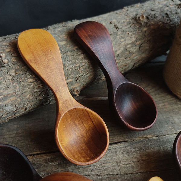 Handmade wooden coffee scoop for ground coffee - 01