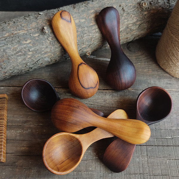 Handmade wooden coffee scoop for ground coffee - 04