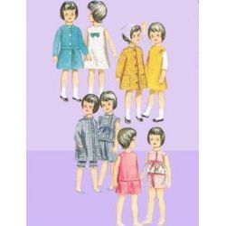 Digital | Vintage Dolls Sewing Pattern | Wardrobe Clothes for Dolls 9-1/2" breast 4-3/4" | ENGLISH PDF TEMPLATE