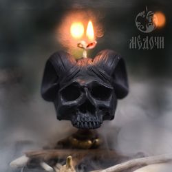 The Skull Candle, Skull With Horns Mold For Resin, Mold For Candles