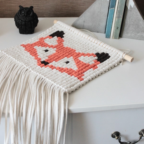 Macrame Red Fox Tutorial Macrame FOX Tapestry Pattern Pdf, Boho Wall Hanging Diy tuto | Inspire ...