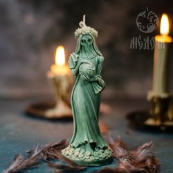 Santa Muerte with money, mold for candles, resin mold, beeswax candle