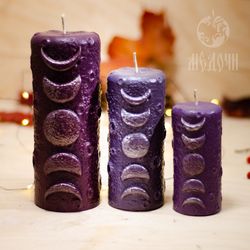 Cylinder with moons, silicone mold for candles