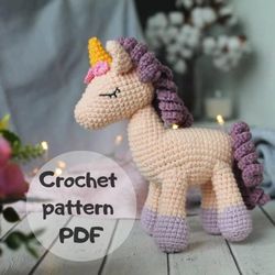 PDF pattern amigurumi, CROCHET PATTERN, Crochet Amigurumi Pattern Instructions, Unicorn Crochet Pattern,Amigurumi Unicor