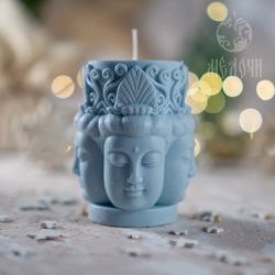 Buddha candle, silicone mold, soap mold, gypsum mold Buddha
