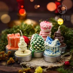 Candle Mold / Resin Mold / Soap Mold : "Christmas set molds for tealights"