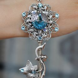 Handmade Unique Fantasy Swarovski Key Necklace