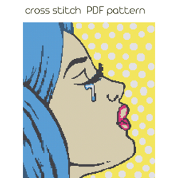 Pop Art cross stitch, Pop Art cross stitch pattern, Modern cross stich, PDF Pattern, cross stitch chart, embroidery /28/
