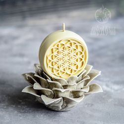 Silicone mold for candle "Flower of Life" Beeswax candles Chakra candle