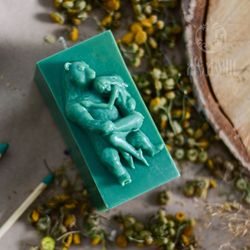 Women and Bear, silicone mold for candles
