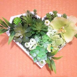 artificial succulents, plants and flowers wall art, framed succulents wall art, succulents and orchid wall decor in box