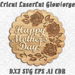 mother's day logo, inscription vector files for laser cut, cnc plan, any thickness, glowforge, cricut dxf cdr ai eps svg