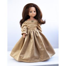 Paola Reina doll clothes, Little Darling by Dianna Effner dress, 13 inch dolls waist 13 - 14,5 cm, long doll dress