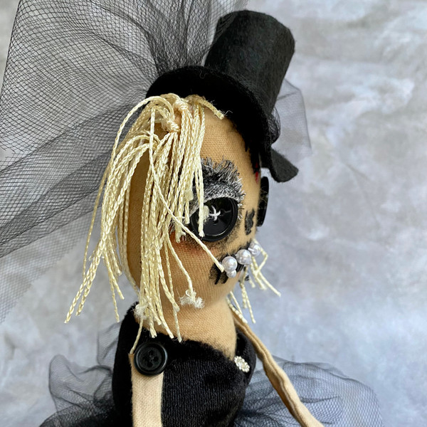 Goth doll , halloween gift .