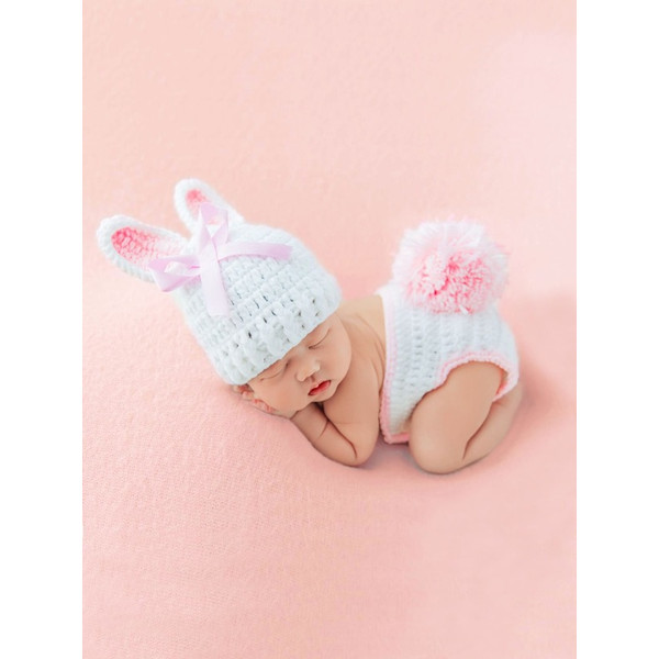 2Pcs Hot Newborn Baby Crochet Knit Costume Shorts Ear Design Hat Photo Photography Prop Outfits (1).jpg