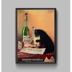 Absinthe Bourgeois Vintage poster, digital download