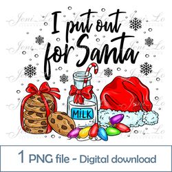 I put out for Santa 1 PNG file Merry Christmas Sublimation Christmas cookies clipart Christmas lights Digital download