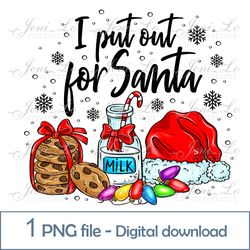 i put out for santa 1 png file merry christmas sublimation christmas cookies clipart christmas lights digital download
