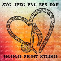 Music SVG, Mandala svg, Zentangle SVG, Heart SVG